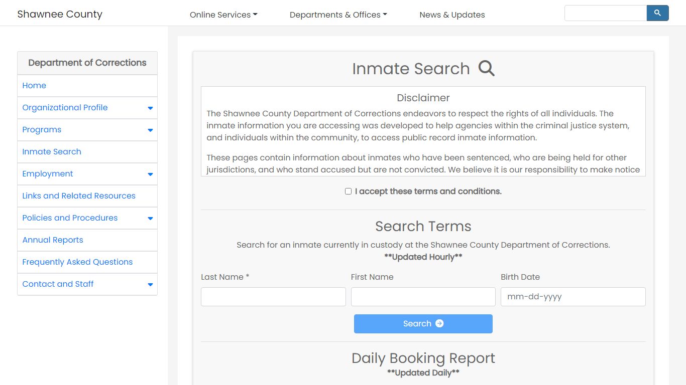 Search - Inmate Search